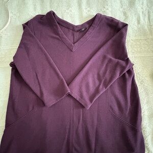 J. Jill Deep Purple V-Neck Sweater